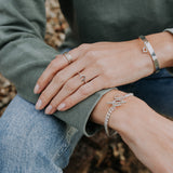 Silver T Bar Bracelet with Charm