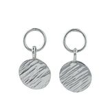 Silver Hammered Charm Earrings