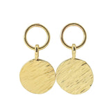 Gold Hammered Charm Earrings
