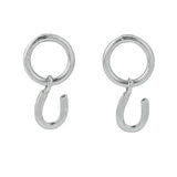 Silver Horseshoe Charm Earrings