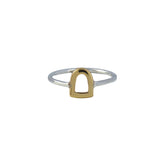 Silver & Gold Stirrup Ring