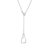 Adjustable Silver Stirrup Necklace