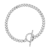 Silver T Bar Bracelet with Charm