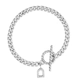 Silver T Bar Bracelet with Charm