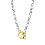 Silver & Gold T-Bar Necklace