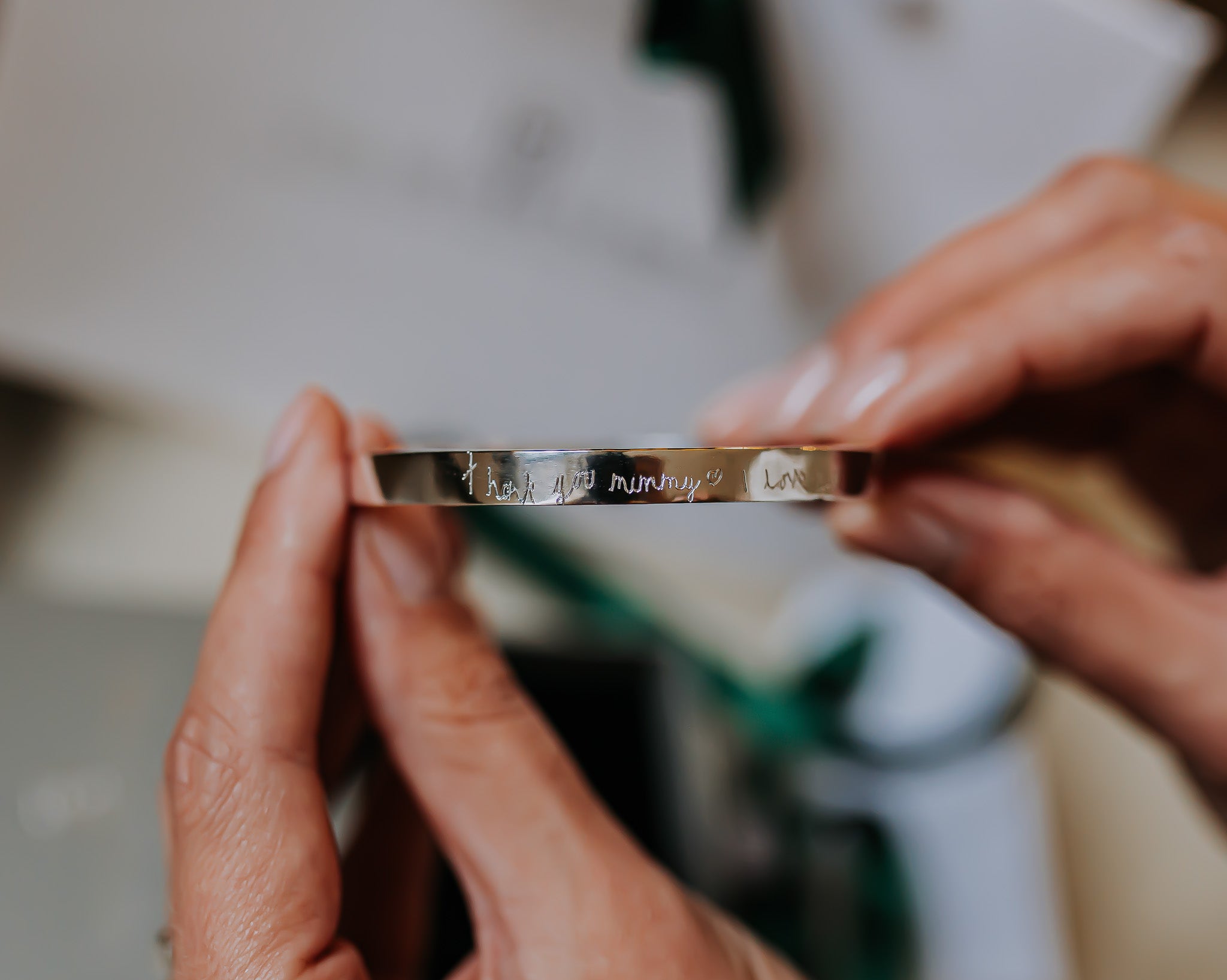 Silver Handwriting bangle