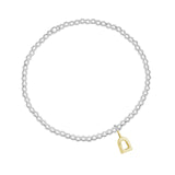 Gold Stirrup Orb Bracelet