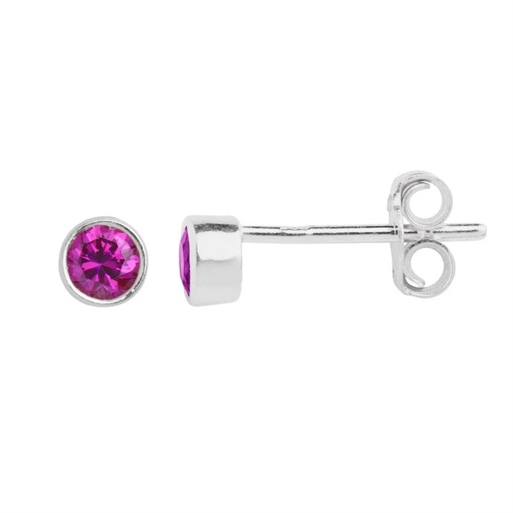 Silver Garnet Birthstone Earrings