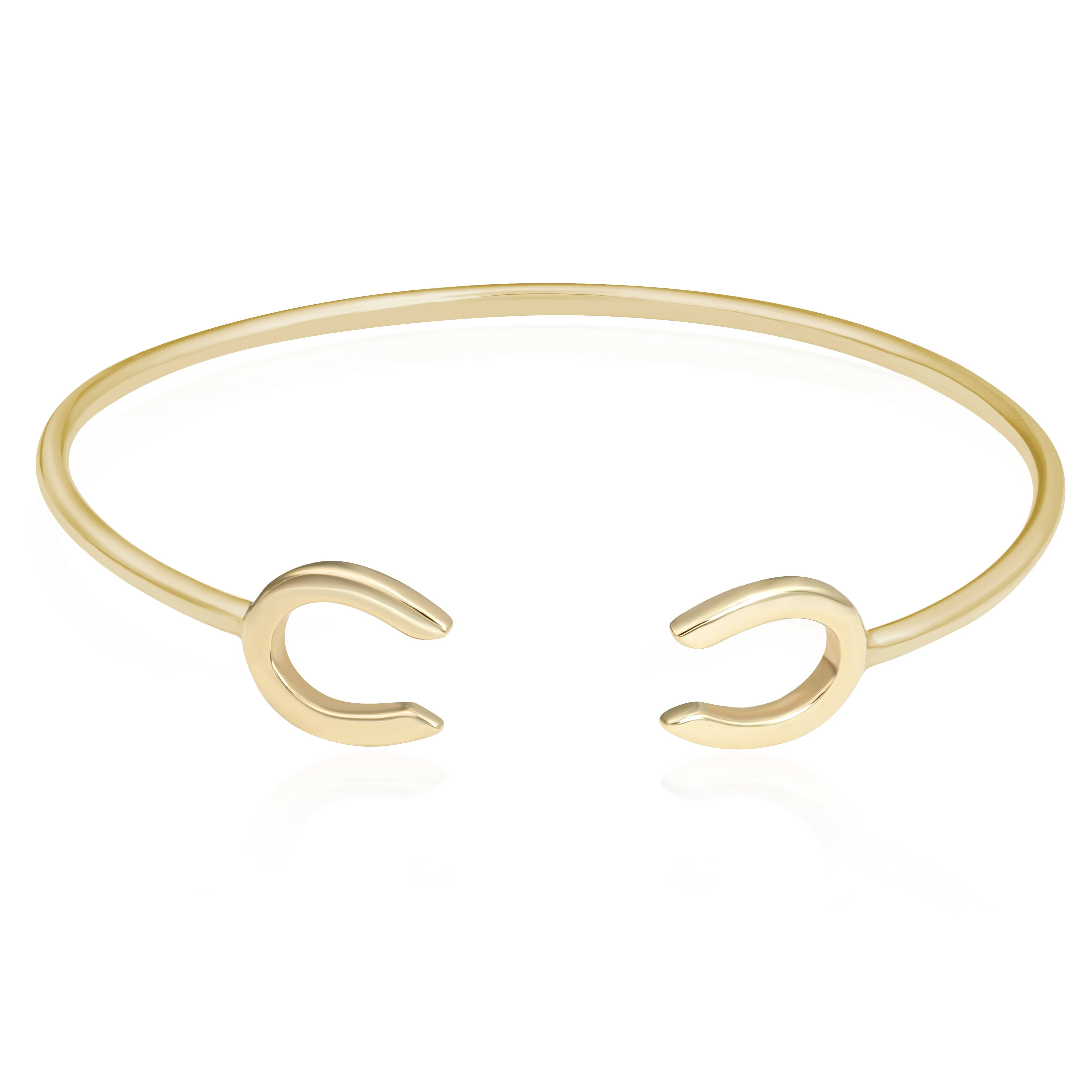 The Silver Stable- Handcrafted British Jewellery Gold Horseshoe Bangle Bangles