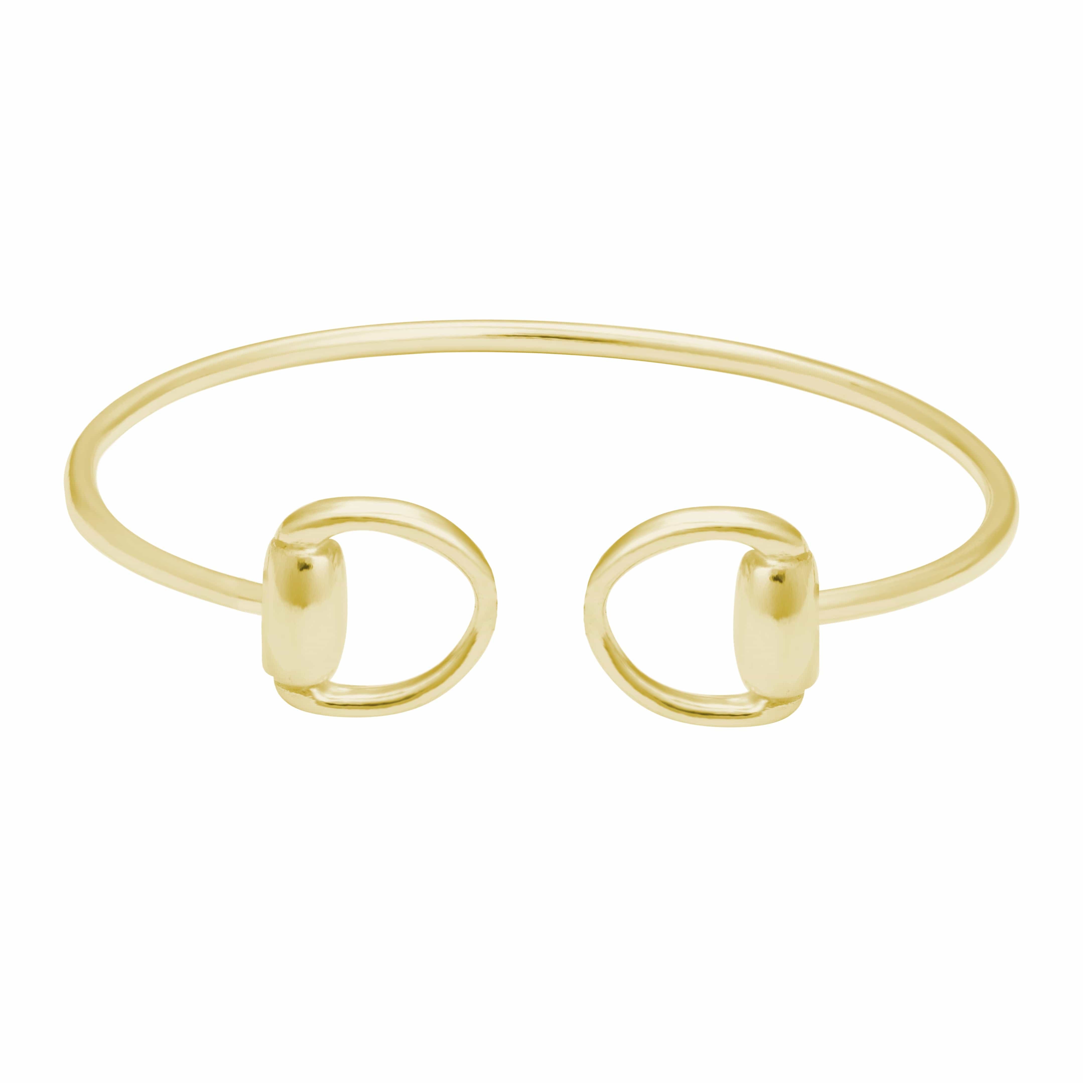 The Silver Stable- Handcrafted British Jewellery Gold Snaffle Cuff Bangle Bangles
