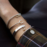 The Silver Stable- Handcrafted British Jewellery Hammered Gold Disc Mini Stacking Bangle Bangles