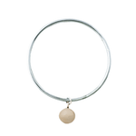 The Silver Stable- Handcrafted British Jewellery Hammered Gold Disc Mini Stacking Bangle Bangles