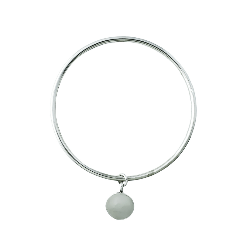 The Silver Stable- Handcrafted British Jewellery Personalised Silver Disc Stacking Bangle Bangles