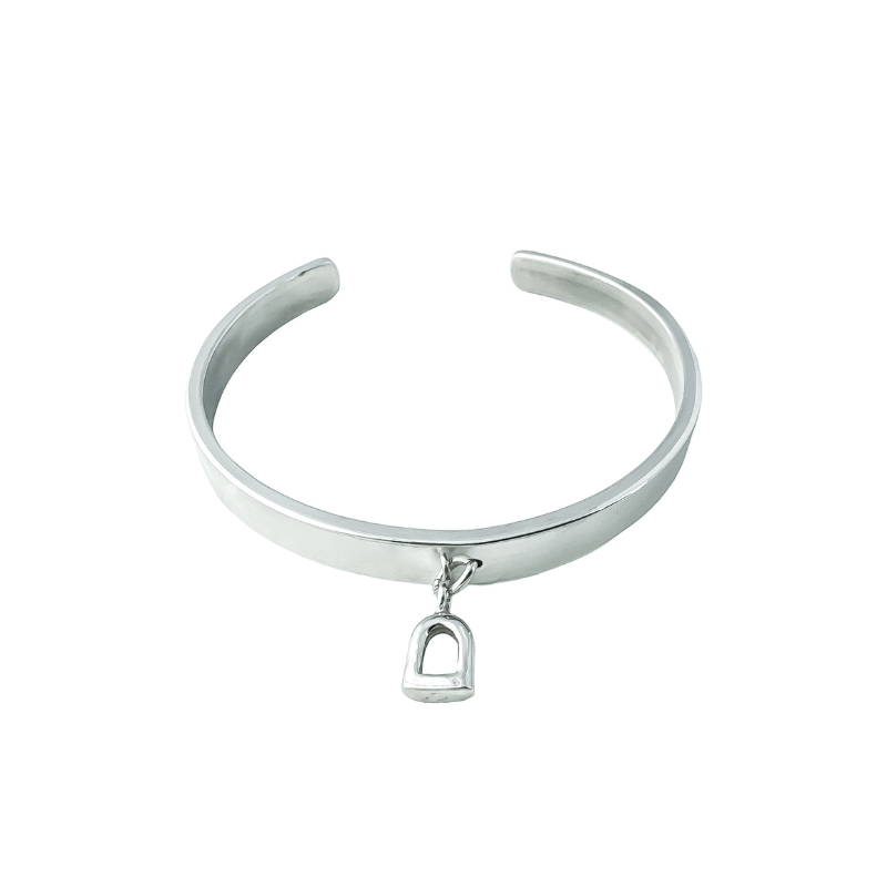 The Silver Stable- Handcrafted British Jewellery Silver Maxi Cuff Bangle with Charm Bangles