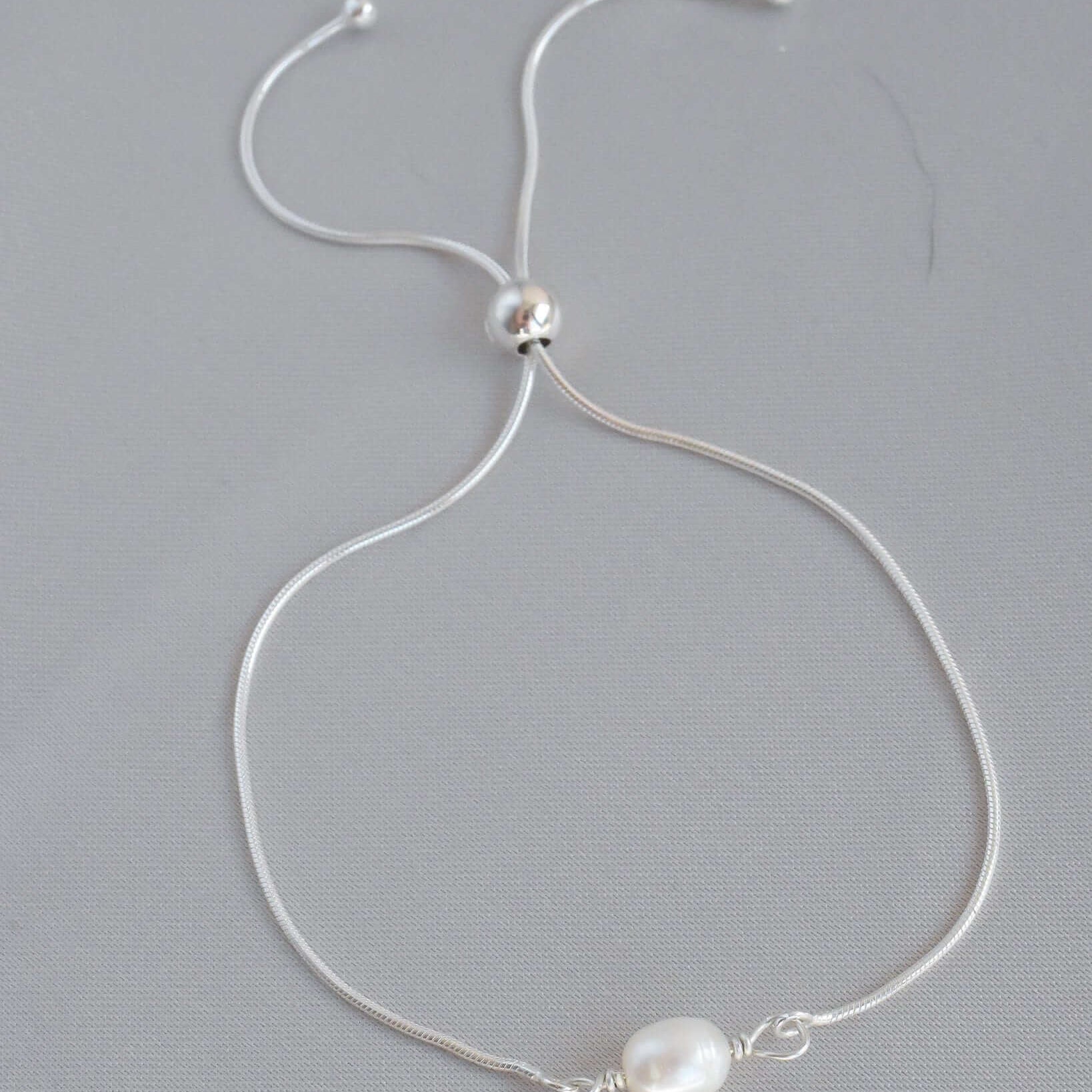 The Silver Stable- Handcrafted British Jewellery Adjustable Single Pearl Bracelet Bracelets
