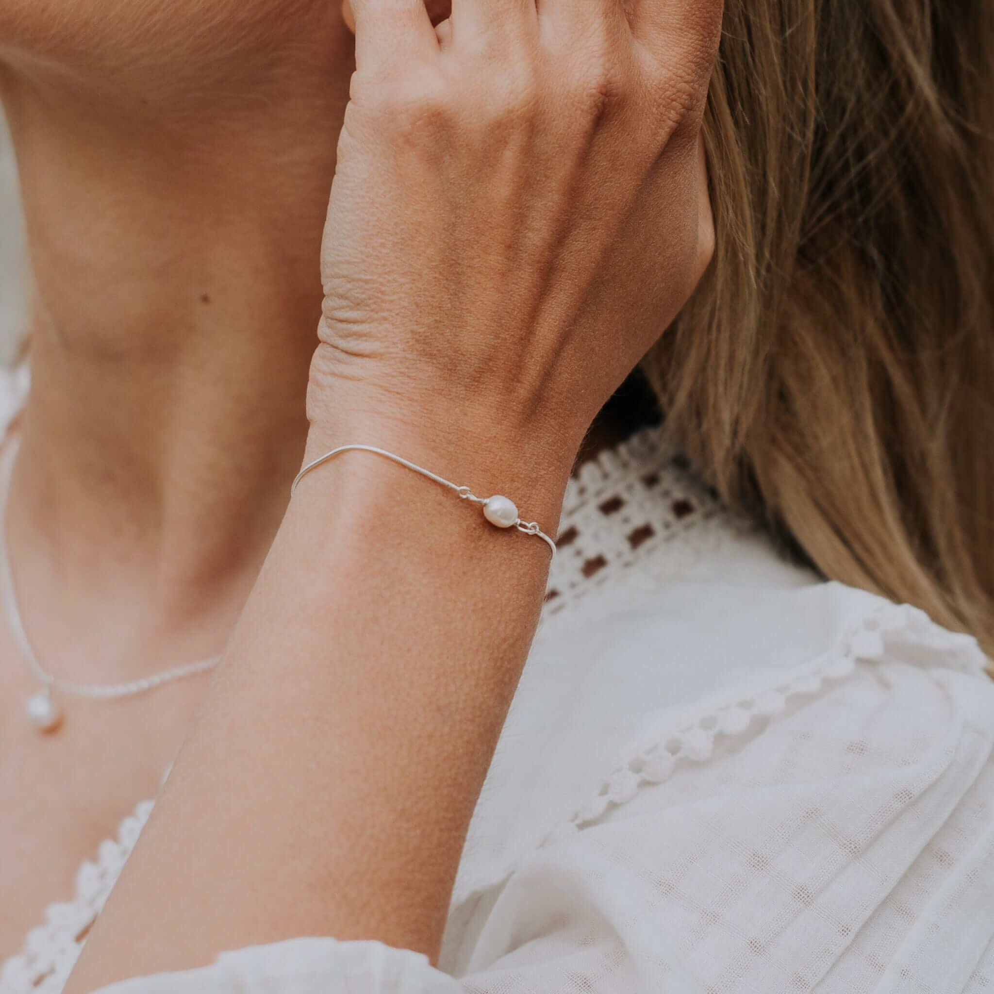 The Silver Stable- Handcrafted British Jewellery Adjustable Single Pearl Bracelet Bracelets