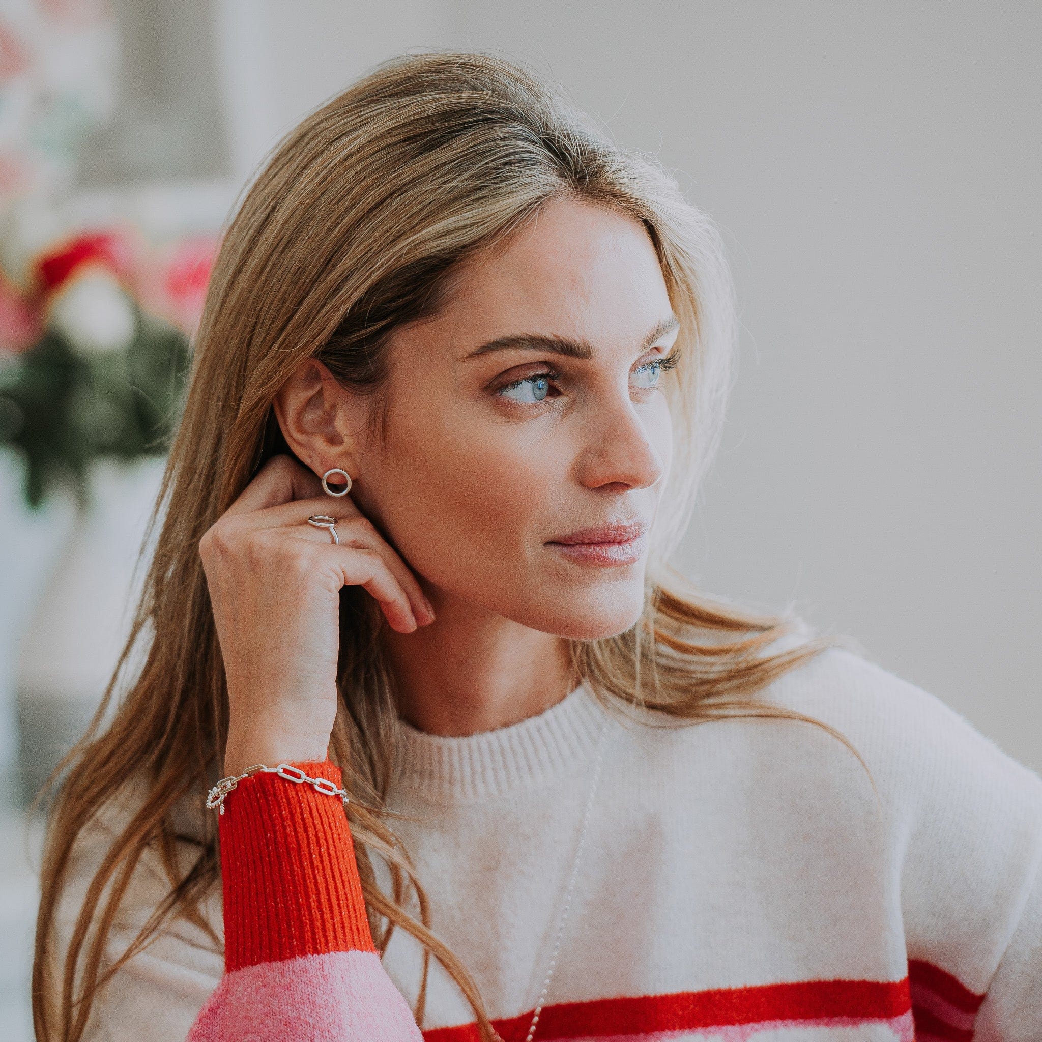 The Silver Stable- Handcrafted British Jewellery Gold Halo Studs earrings