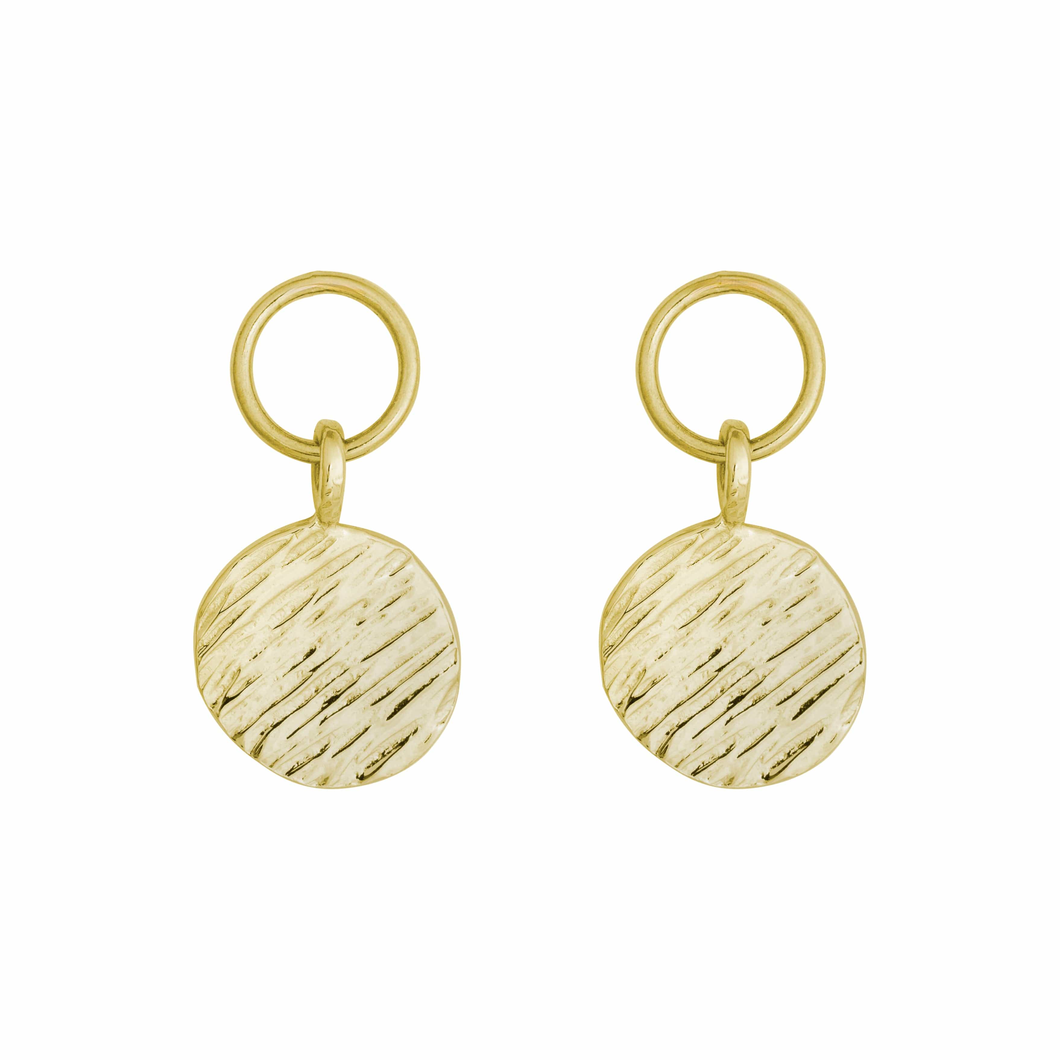 The Silver Stable- Handcrafted British Jewellery Gold Hammered Charm Earrings earrings