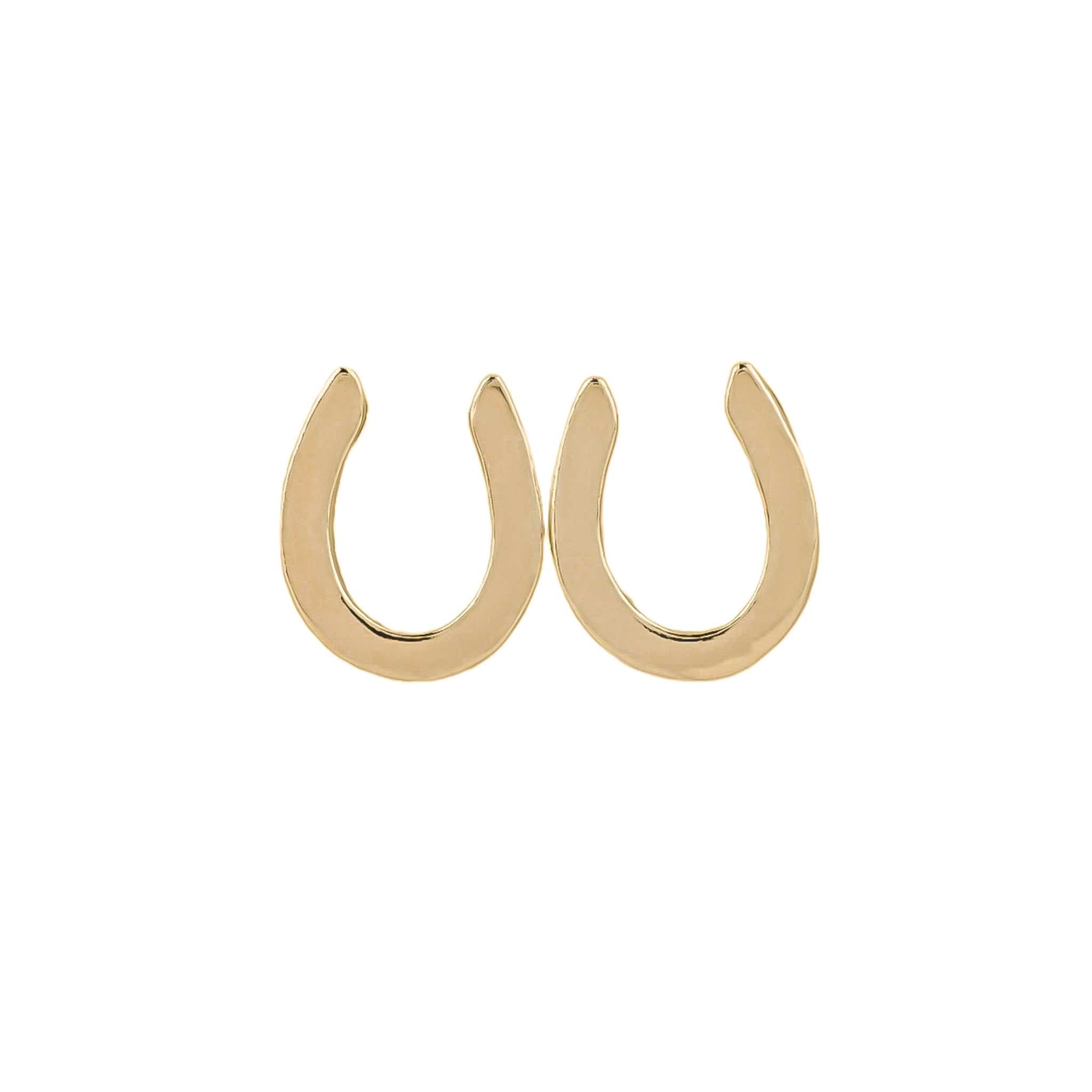 The Silver Stable- Handcrafted British Jewellery Gold Maxi Horseshoe Studs earrings