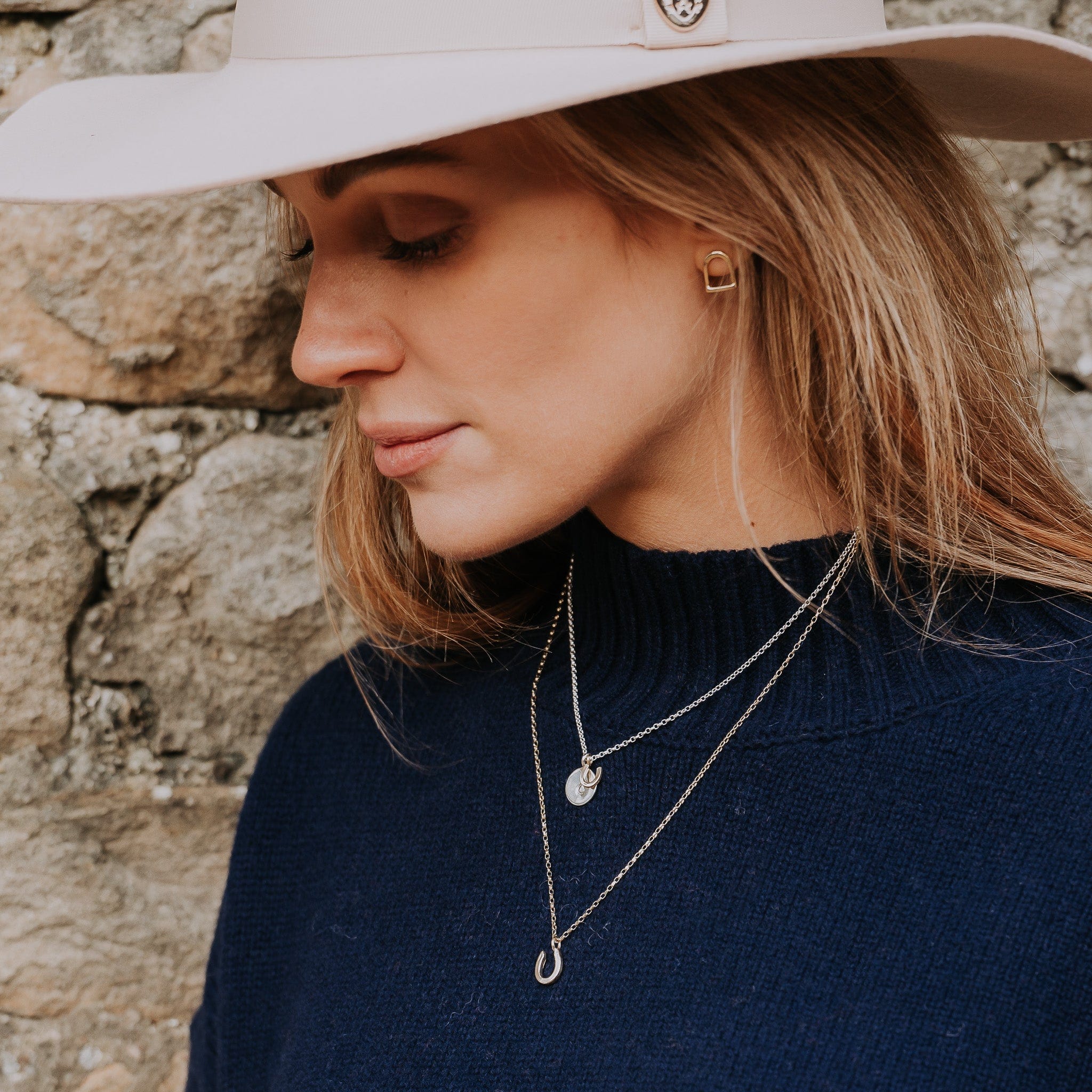 The Silver Stable- Handcrafted British Jewellery Gold Maxi Stirrup Studs earrings