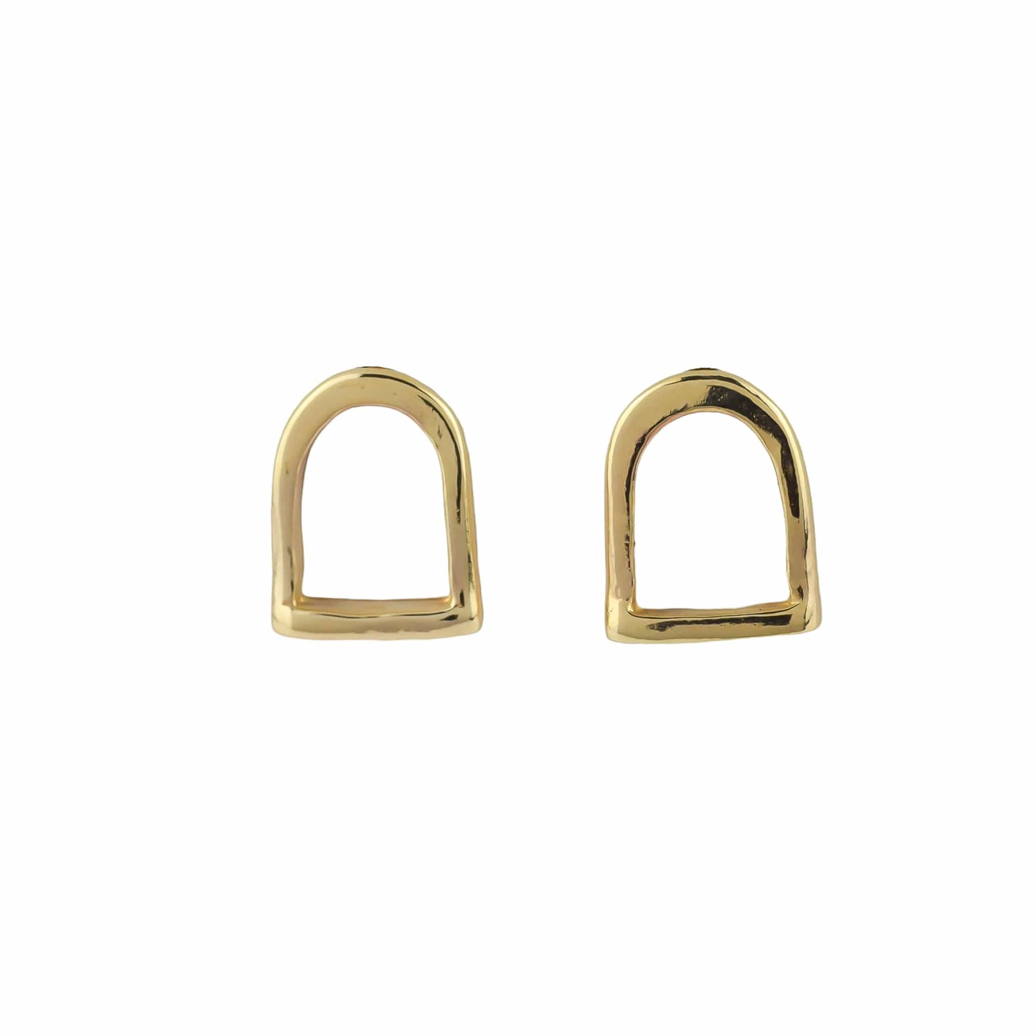The Silver Stable- Handcrafted British Jewellery Gold Maxi Stirrup Studs earrings