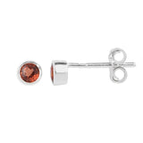 The Silver Stable- Handcrafted British Jewellery January (Garnet) Silver Garnet Birthstone Earrings earrings
