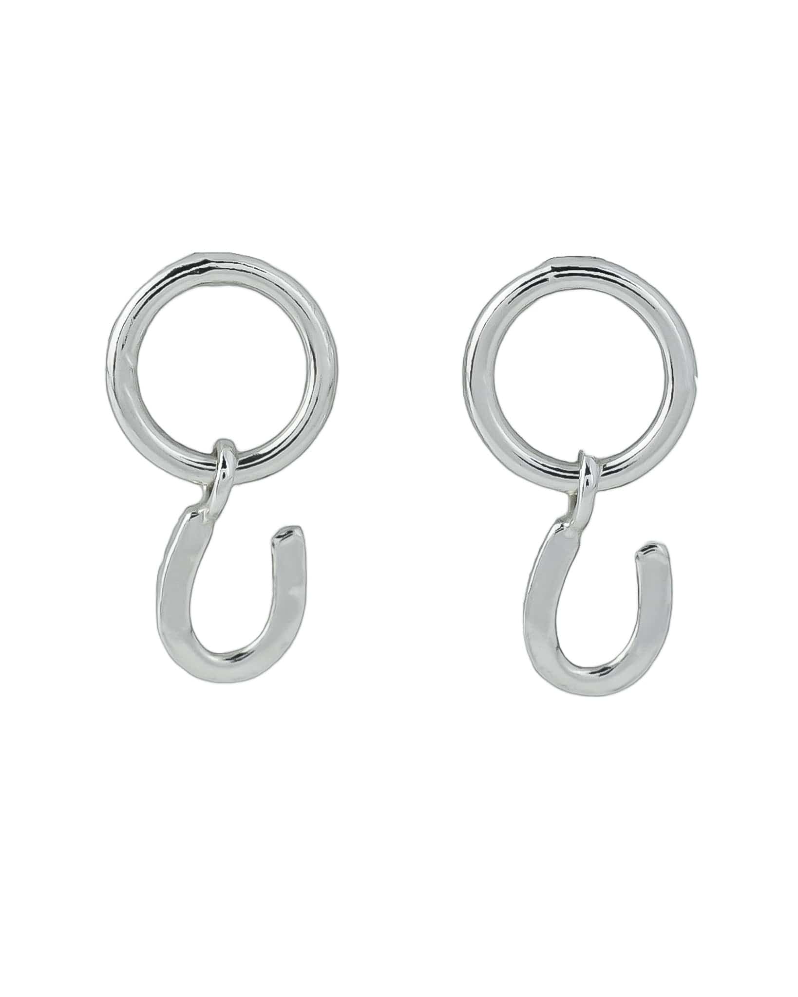 The Silver Stable- Handcrafted British Jewellery Silver Horseshoe Charm Earrings earrings