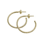 The Silver Stable- Handcrafted British Jewellery Gold Rope Maxi Hoops hoop earrings