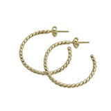 The Silver Stable- Handcrafted British Jewellery Gold Rope Maxi Hoops hoop earrings