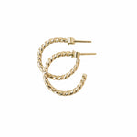 The Silver Stable- Handcrafted British Jewellery Gold Rope Mini Hoops hoop earrings
