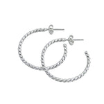 The Silver Stable- Handcrafted British Jewellery Silver Rope Maxi Hoops hoop earrings