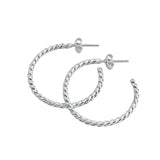 The Silver Stable- Handcrafted British Jewellery Silver Rope Maxi Hoops hoop earrings