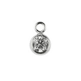 The Silver Stable- Handcrafted British Jewellery 16 inch / April (Crystal/ Diamond) Birthstone & Engraved Silver Disc Necklace necklace