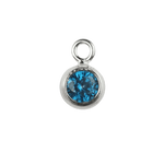 The Silver Stable- Handcrafted British Jewellery 16 inch / December (Blue Topaz) Birthstone & Engraved Silver Disc Necklace necklace