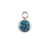 The Silver Stable- Handcrafted British Jewellery 16 inch / December (Blue Topaz) Birthstone & Engraved Silver Disc Necklace necklace