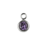 The Silver Stable- Handcrafted British Jewellery 16 inch / February (Amethyst) Birthstone & Engraved Silver Disc Necklace necklace