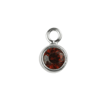 The Silver Stable- Handcrafted British Jewellery 16 inch / January (Garnet) Birthstone & Engraved Silver Disc Necklace necklace
