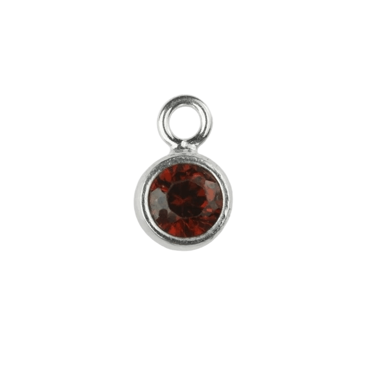 The Silver Stable- Handcrafted British Jewellery 16 inch / January (Garnet) Birthstone & Engraved Silver Disc Necklace necklace