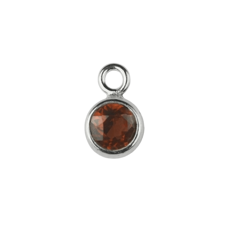The Silver Stable- Handcrafted British Jewellery 16 inch / July (Ruby) Birthstone & Engraved Silver Disc Necklace necklace