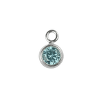 The Silver Stable- Handcrafted British Jewellery 16 inch / March (Aquamarine) Birthstone & Engraved Silver Disc Necklace necklace
