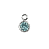 The Silver Stable- Handcrafted British Jewellery 16 inch / March (Aquamarine) Birthstone & Engraved Silver Disc Necklace necklace