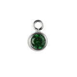 The Silver Stable- Handcrafted British Jewellery 16 inch / May (Emerald) Birthstone & Engraved Silver Disc Necklace necklace