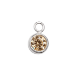 The Silver Stable- Handcrafted British Jewellery 16 inch / November (Citrine/ Topaz) Birthstone & Engraved Silver Disc Necklace necklace