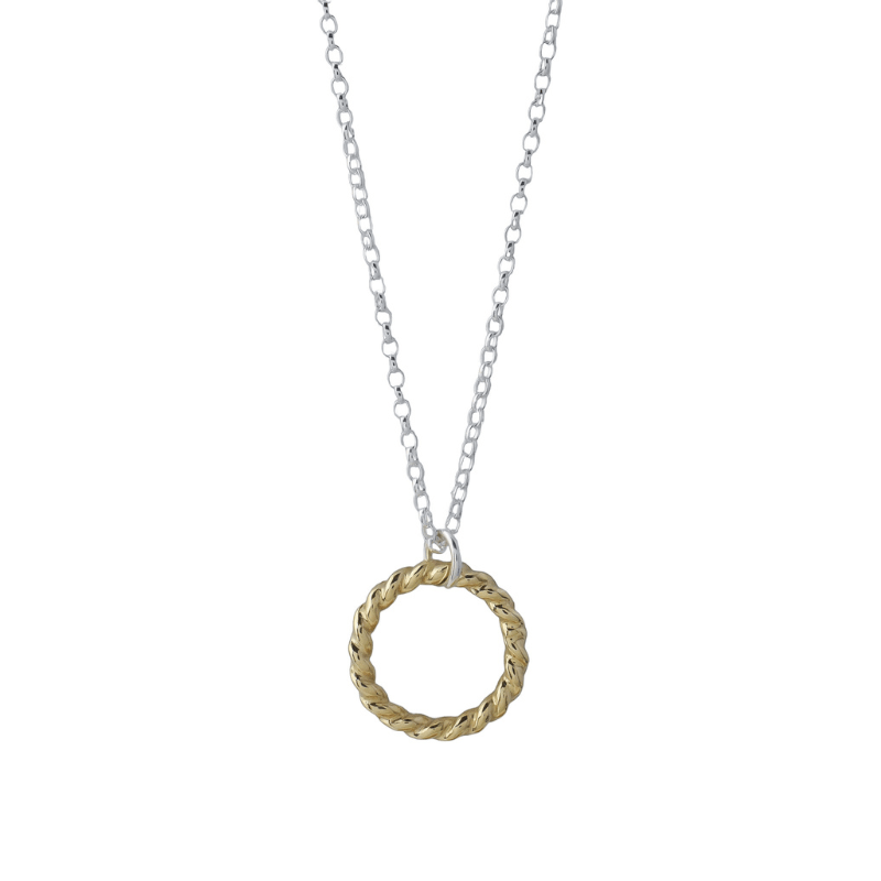 The Silver Stable- Handcrafted British Jewellery 16 inch Silver & Gold Halo Necklace necklace
