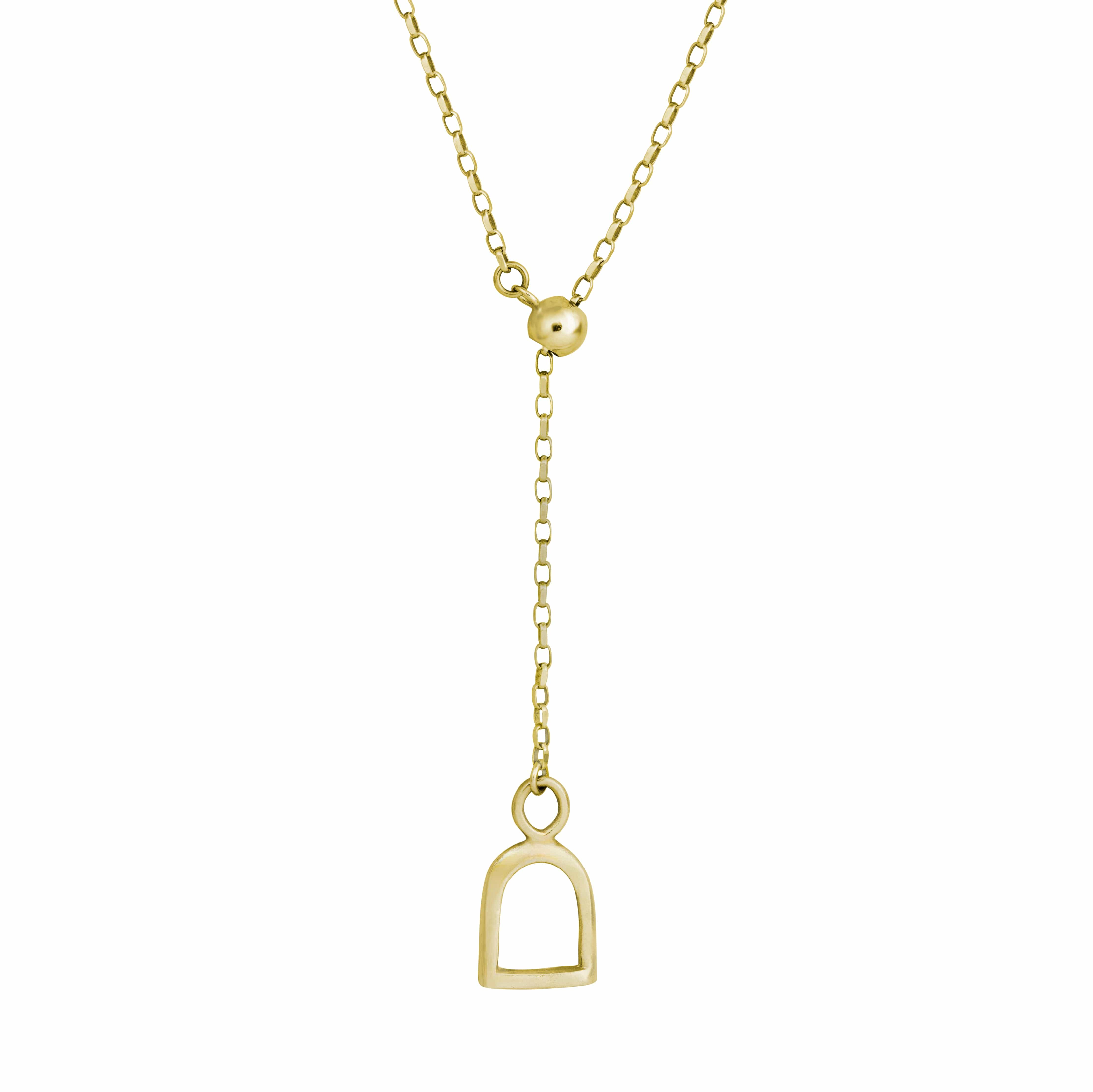 The Silver Stable- Handcrafted British Jewellery Adjustable Gold Stirrup Necklace necklace