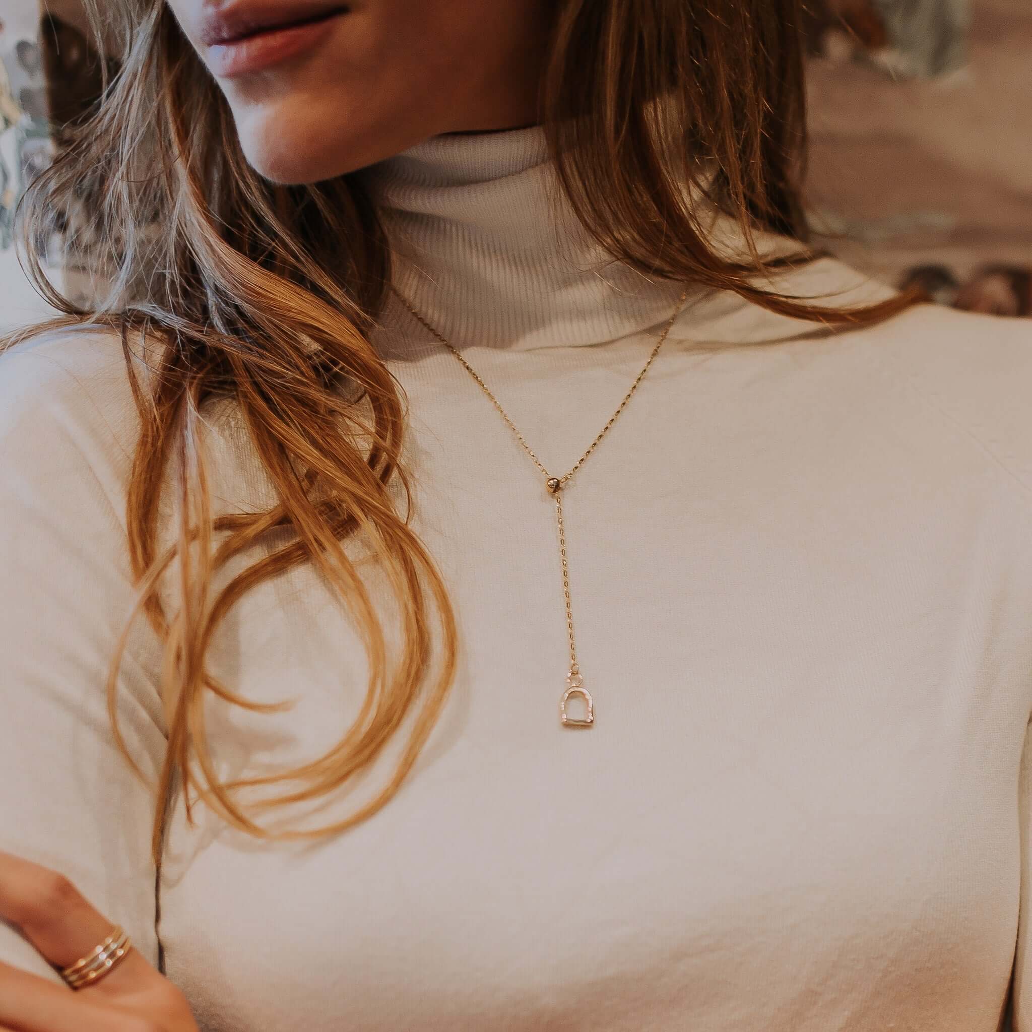 The Silver Stable- Handcrafted British Jewellery Adjustable Hammered Gold Disc Necklace necklace