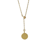 The Silver Stable- Handcrafted British Jewellery Adjustable Hammered Gold Disc Necklace necklace
