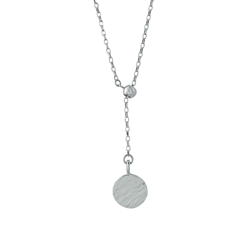 The Silver Stable- Handcrafted British Jewellery Adjustable Hammered Silver Disc Necklace necklace