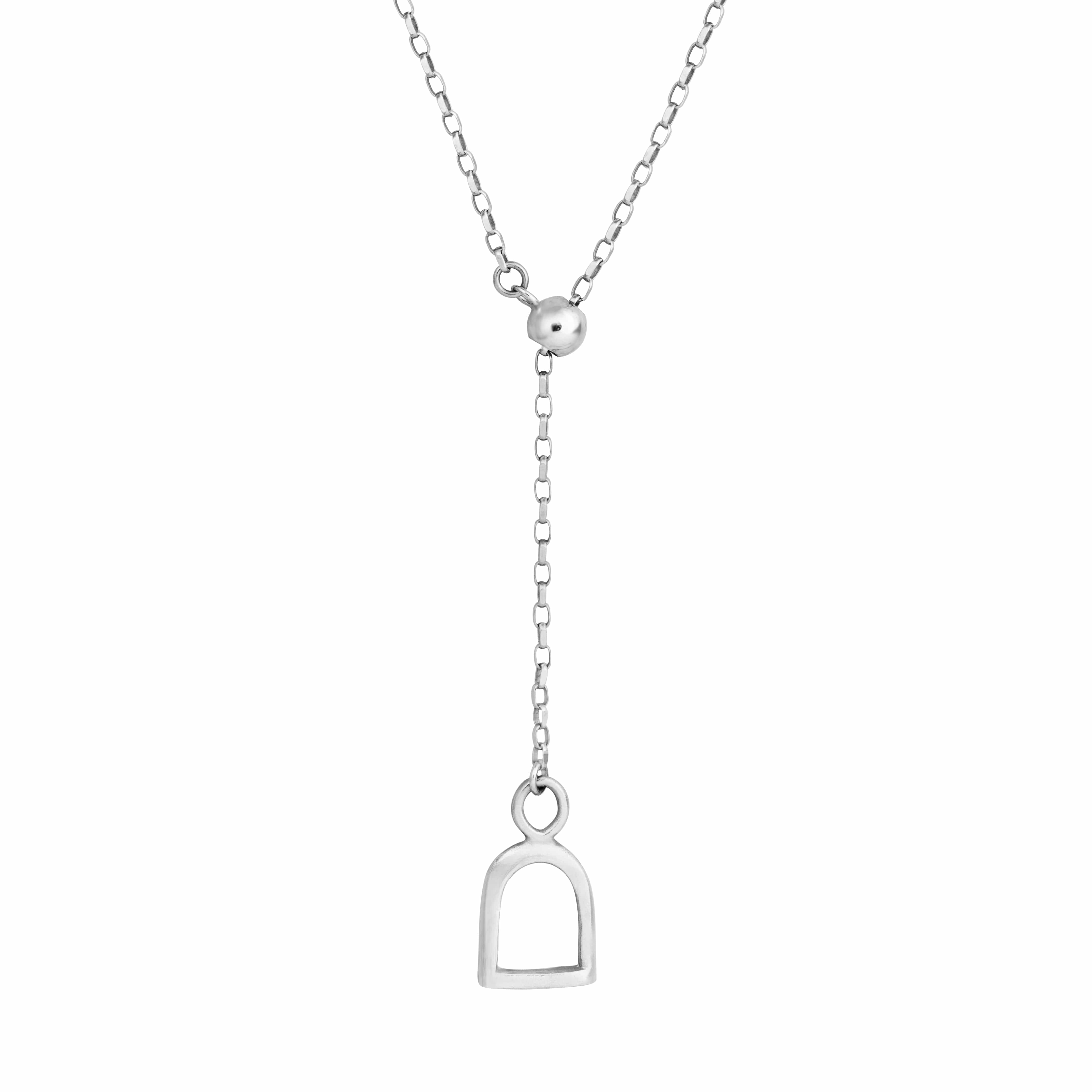 The Silver Stable- Handcrafted British Jewellery Adjustable Silver Stirrup Necklace necklace