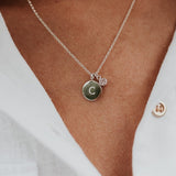 The Silver Stable- Handcrafted British Jewellery Birthstone & Engraved Silver Disc Necklace necklace